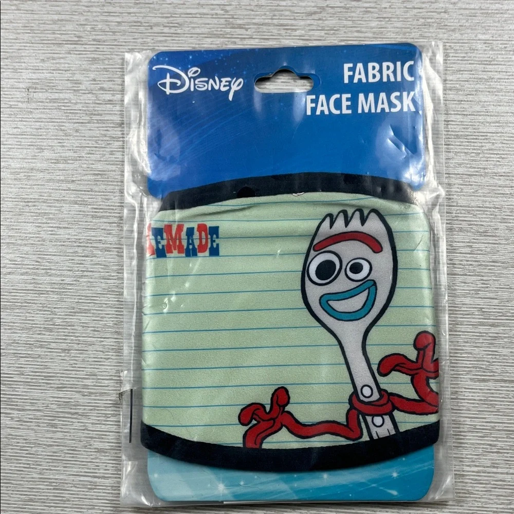 Disney Kids Face Mask - Light Green with Red and Blue Forky Design